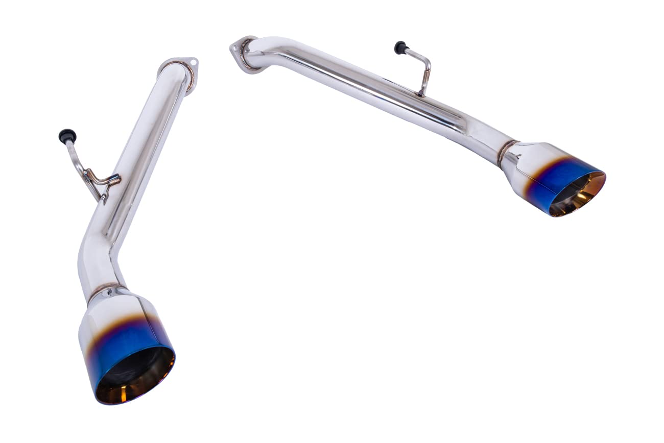 Replacement For 2014-Present Infiniti Q50 STAINLESS STEEL POLISHED SILVER Muffler Axle Back 4'' Double Wall Dual Burnt Tips Exha