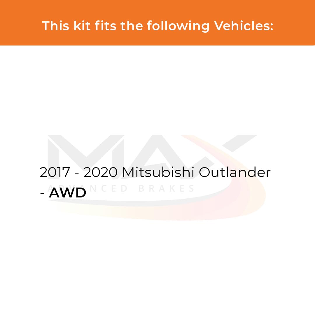 Max Advanced Brakes Front & Rear Brake Kit For 2017 2018 2019 2020 Mitsubishi Outlander Awd Replacement Cross Drilled Disc Brake Rotors And Ceramic Brake Pads