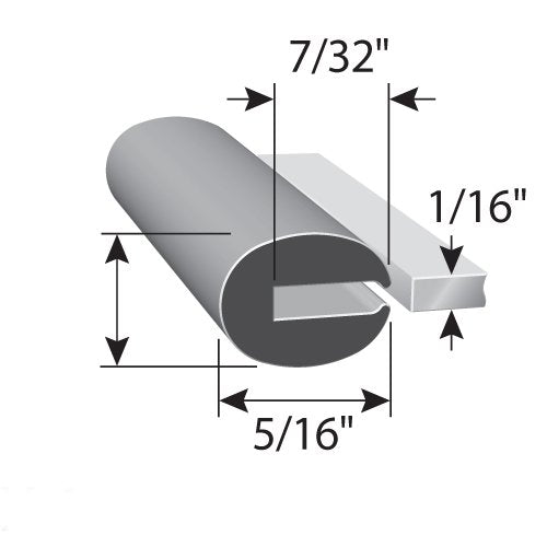 Trim-Lok Rubber Edge Trim'' Fits 1/16'' Edge, 5/16'' Leg Length, 25'' Length, Black'' Flexible Neoprene Edge Protector For Sharp