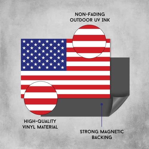 Magnet Me Up American Flag Magnet Decal, 4X6 Inches, 5 Pack, Red White And Blue, Heavy Duty Automotive Magnet For Car Truck Suv