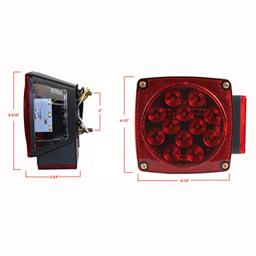 Maxxhaul 70460 12V Led Trailer Tail Lights (Turn/Stop/Signal-Left/Right-Dot Compliant)