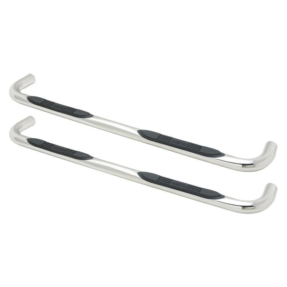 Westin 23-1680 E-Series 3 Round Nerf Bars Fits 1999-2014 Silverado Sierra 1500 1999-2004 2500Ld 2001-2014 2500 3500Hd Extended Cab Polished Pair