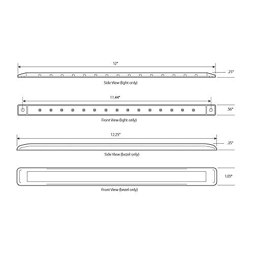 Gg Grand General 76125 Red 12'''' Ultra Thin Surface Mount 15-Led Marker And Clearance Sealed Light Bar With Chrome Plastic Beze