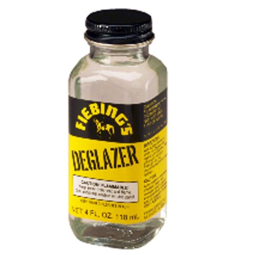 Fiebing's Leather Deglazer - 4 Fl Oz Clear, Prepares Leather for Paint & Dye, Cleans Wax & Grease, Model 50-1938