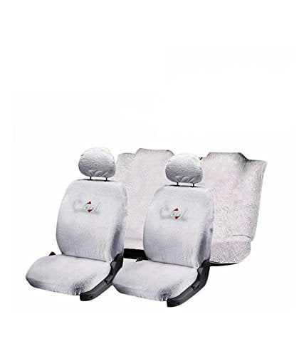 Flomaster Towelmate Seat Cover for Mahindra Bolero (Set of 3, White) (WV0013594_125)
