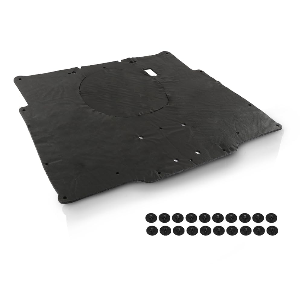 PIT66 Hood Insulation Pad Heat Shield & Clips Compatible with 1980 1981 Chevy Camaro Black