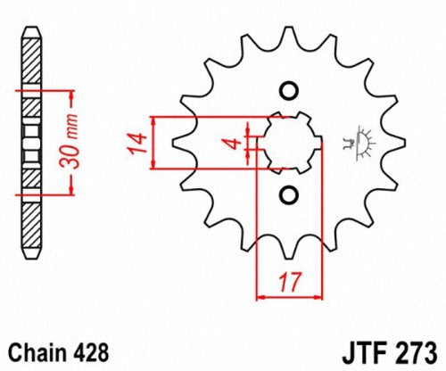 Jt Sprockets Jtf273.13 13 Tooth Steel Front Countershaft Sprocket, 1
