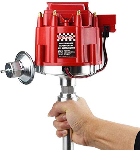 Bravex HEI Distributor for Chevy SBC/BBC 283-454, Model HMG001JAC, 65k Coil, 7500RPM Performance Red Cap
