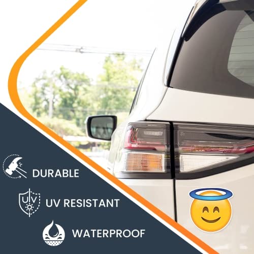 Magnet Me Up Halo Angel Emoticon Magnet Decal - 5 Inch Round Decorative Car Magnet