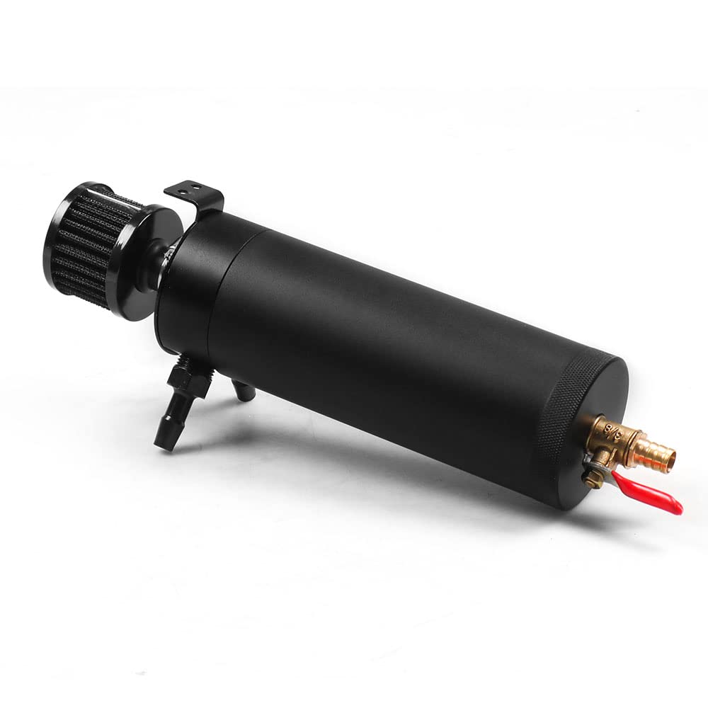 Universal Billet Aluminum Baffled 2-Port New Long 750Ml Oil Catch Can Tank With Breather Filter Engine Mini Oil Separator