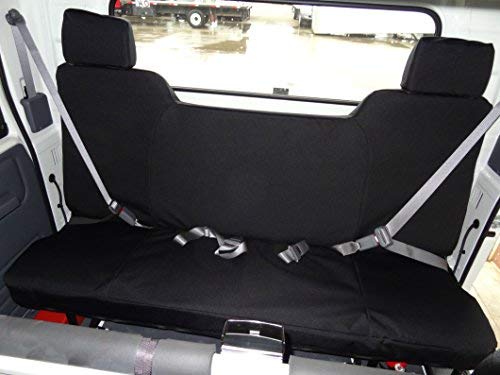 Durafit Seat Covers Full Set for 2006-2021 Isuzu NPR, 40/60 Split Bench & Solid Rear, C1 Black Endura, Cloth Polyester Material