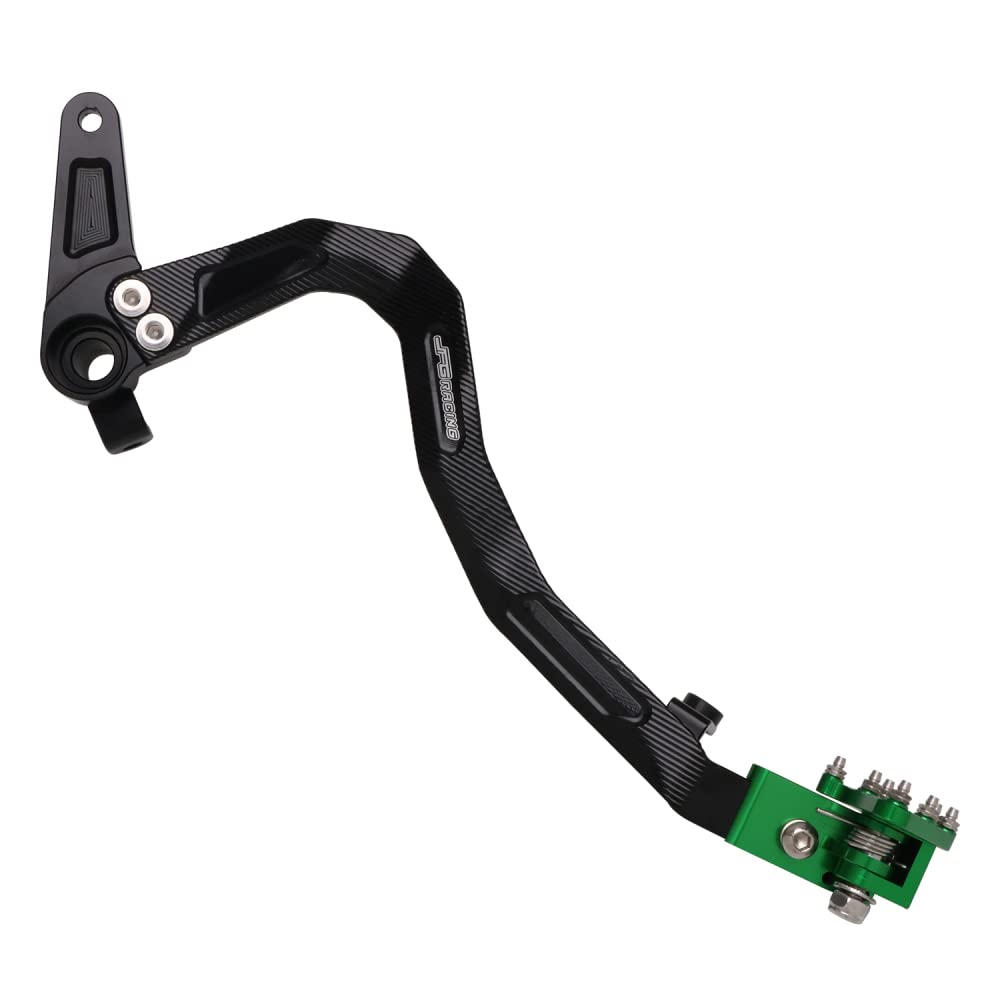 JFG RACING Brake Pedal Foot Lever - CNC Aluminum Alloy, Folding Design for KLX110/KLX110L 2010-2023, Green