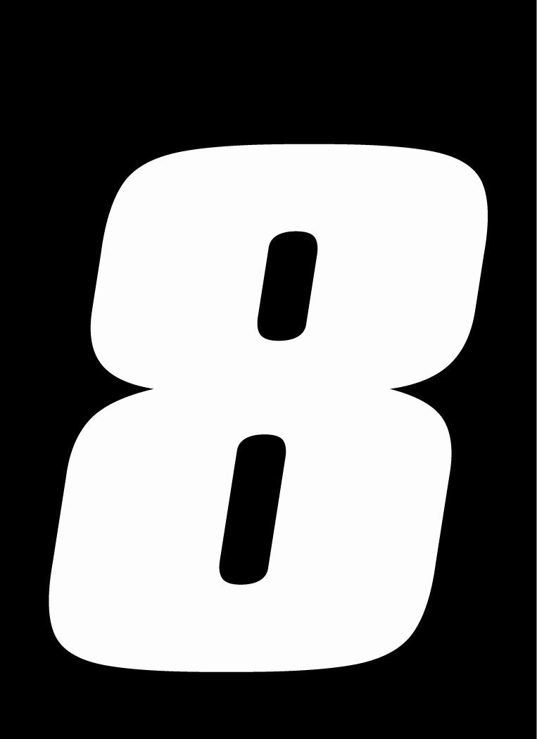 Dirt Digits DD53W-8 White 5.5 High-Gloss Precision Die Cut Vinyl Number 8, 3 Pack