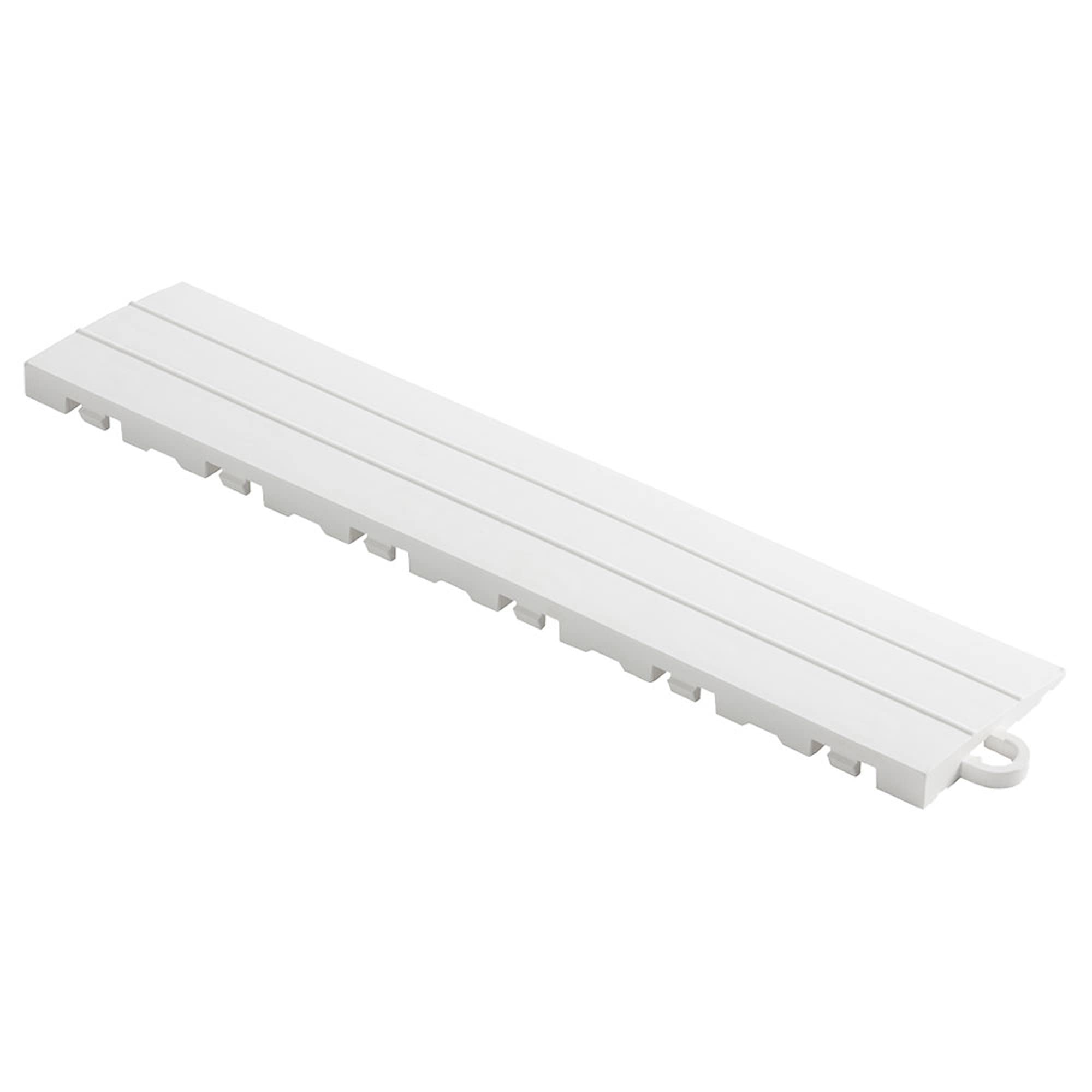 Speedway Diamond Pegged Edge for Interlocking Garage Floor Tiles, 12 x 2.75-Inch, White, 10 Piece Set