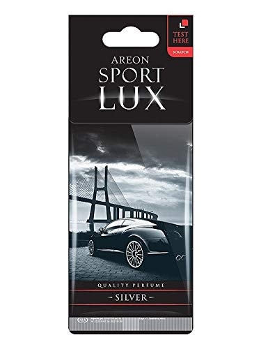AREON Sport Lux Silver Air Freshener - Premium Cologne, Long Lasting, Pack of 3
