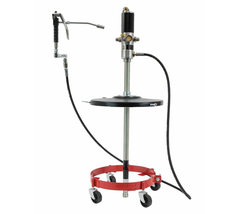 Mytee Products Air Operated Portable 50:1 Grease Pump System for 120 lbs (16 Gallon) | Pneumatic Single Acting Grease Pump, Drum