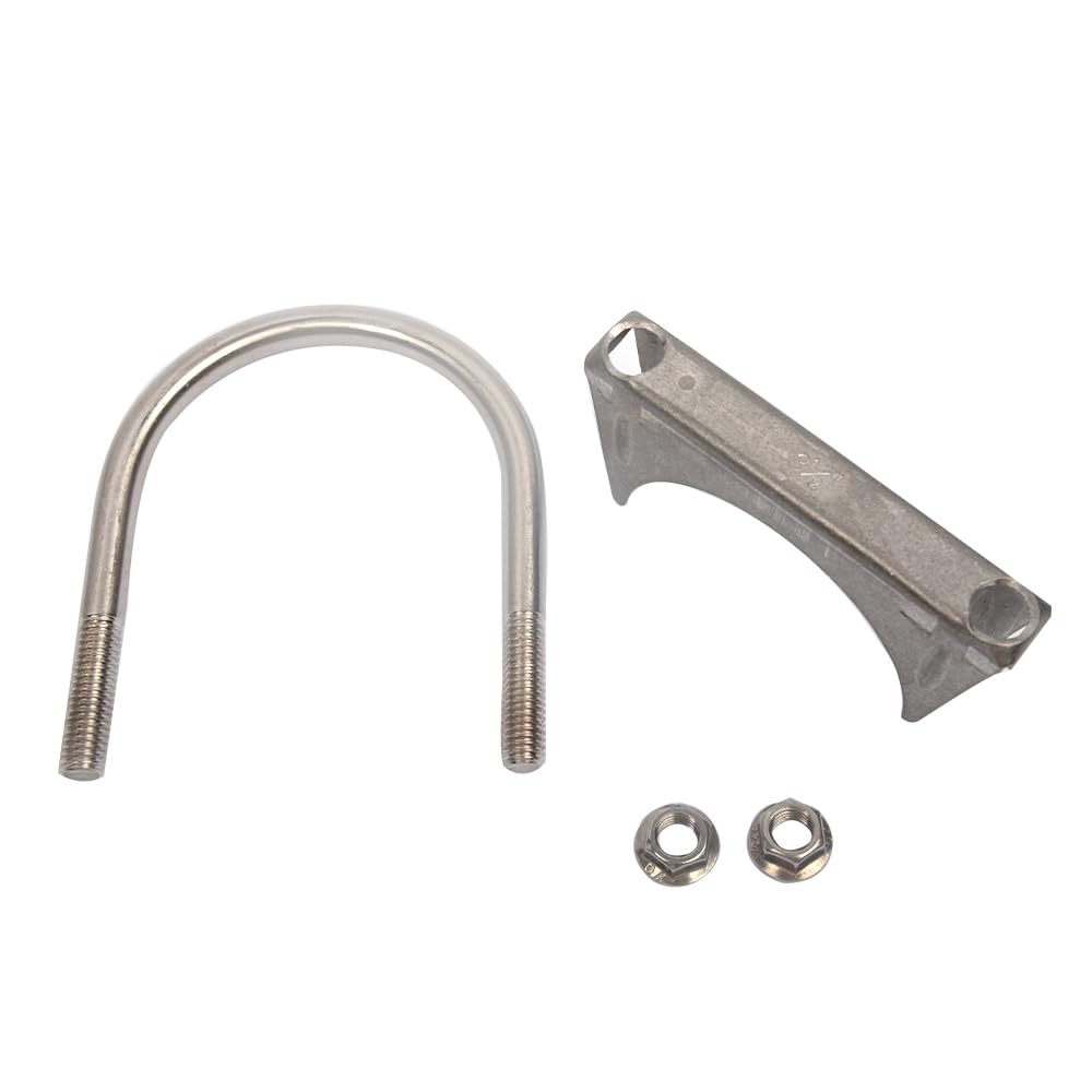 eLifecenter Universal Heavy Duty Exhaust Clamp, 3.5" Stainless Steel U-Bolt, Silver, Model CLUS_312