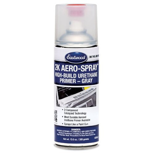 Eastwood 2K Urethane Gray Primer, 13.6 oz Aerosol, High Build Durable Paint Prep for Painted or Epoxy Surfaces, Model 14794Z