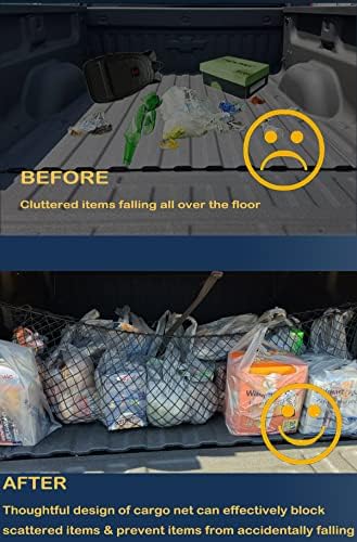Envelope Style Truck Cargo Net Compatible With Ford Pickup F150 F250 F350, 2025 2024 2023 2022 2021 2020 2019 2018 2017 2016 201