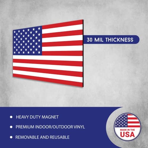 Magnet Me Up American Flag Car Magnet Decals, Opposing 2 Pack, 4X6 Inches, Heavy Duty Automotive Magnet For Car Truck Suv
