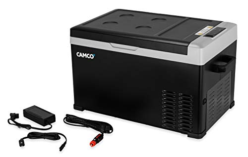 Camco 51512 Cam-300 Portable Refrigerator, Ac 110V/Dc 12V Compact Fridge/Freezer, 30-Liter - Keeps Food And Drinks Cold While On-The-Go - Ideal For Road Trips, Rving, Camping, Boating And Tailgating