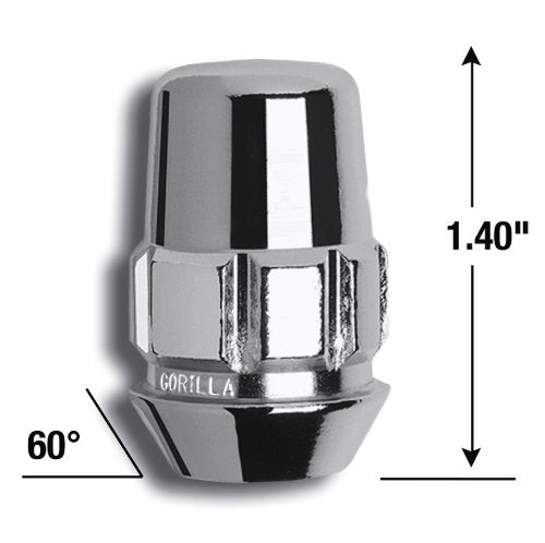 Gorilla Automotive 71681N Acorn Wheel Locks (1/2 Thread Size) - Pack Of 4
