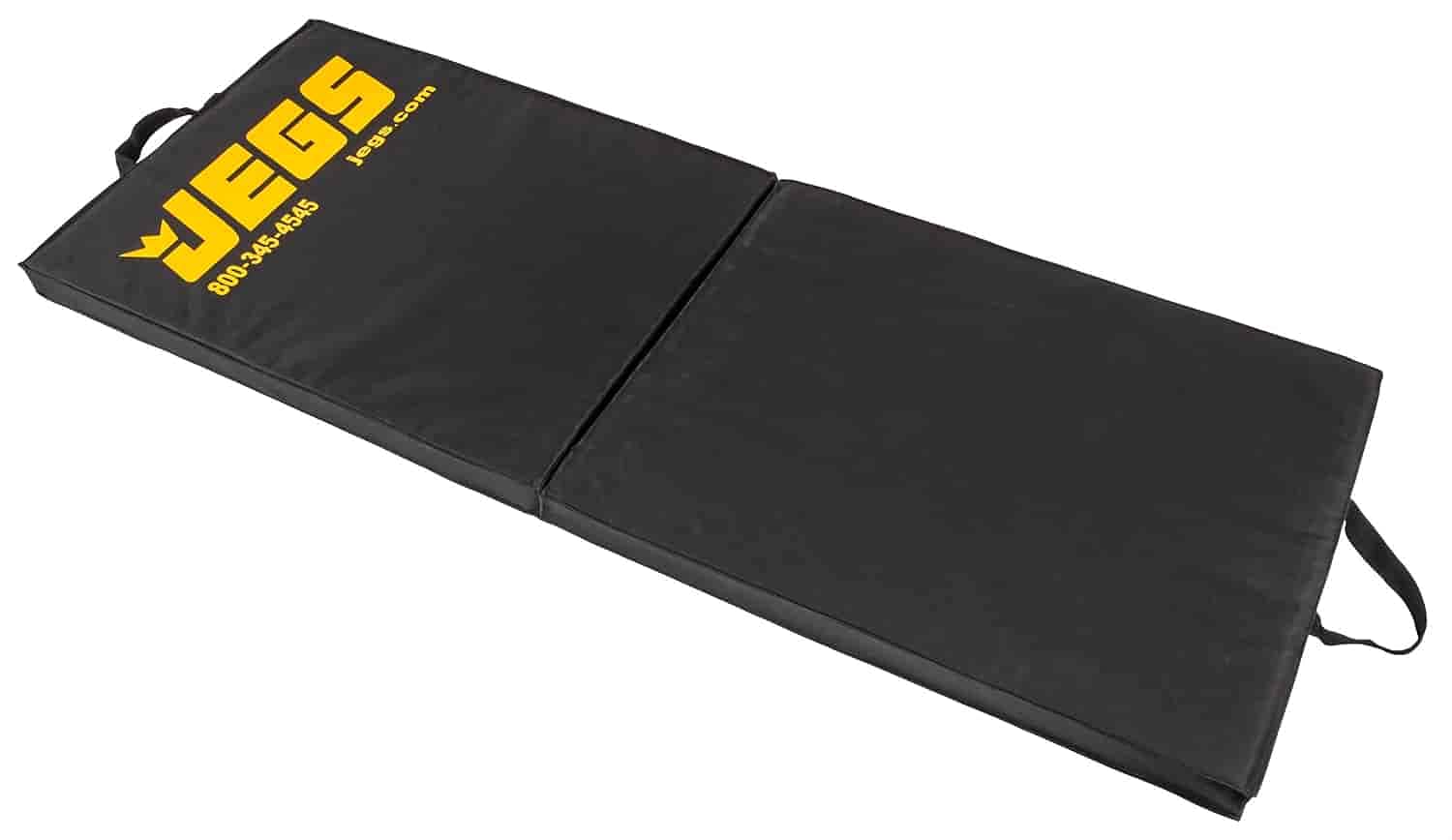 JEGS Foldable Pit Mat - Heavy-Duty Black Mechanics Pad, 48" x 18", 1.5" Thick Foam, Stain & Tear Resistant, Built-In Carry Handle