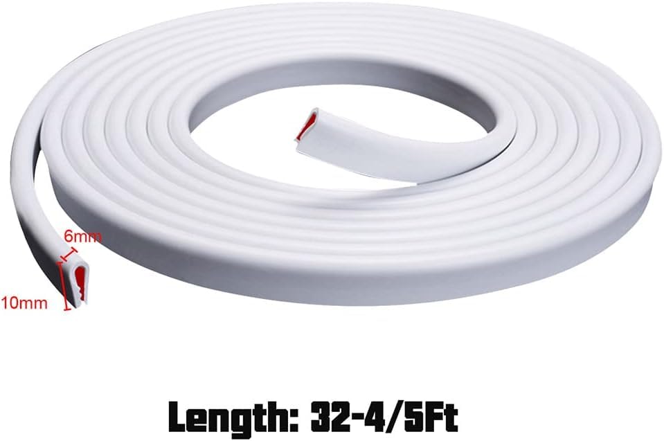 Winunite 65.6Ft(20M) Car Door Edge Guards White, Fit Most Vehicles, Self-Adhesive Pvc, Fade-Resistant, Ultra Long, U-Shaped Auto