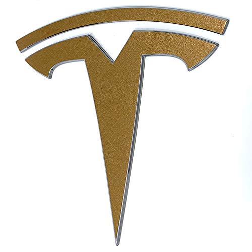 Custom Cut Graphics Logo Decal Wrap for Tesla Model Y, 4-pc Set, Gloss Gold, Vinyl