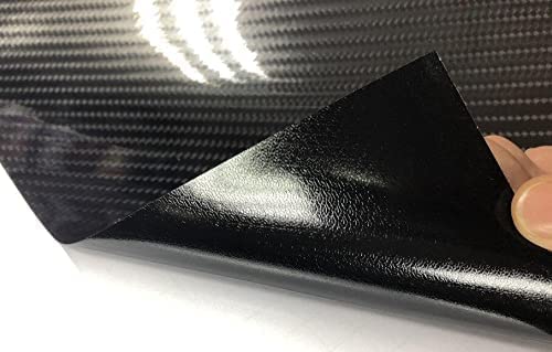 Rockrose 7D Super Glossy Black Carbon Fiber Vinyl Wrap - Anti-Wrinkle, Air Release Automotive Wrap - Diy Decals Self Adhesive Ca