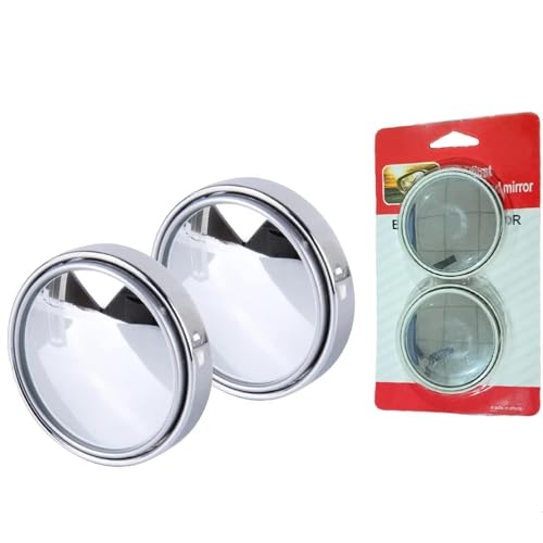 Marita Hd Glass Frame Round Convex Rear View Blind Spot Mirror Cars/Trucks/Vans Pack Of 2