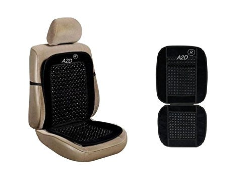 A2D Car Wooden Acupressure Design Velvet Border Bead Seat Cover Black for Fiesta Classic