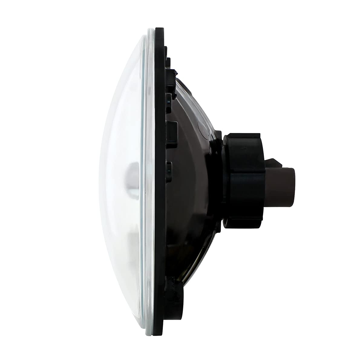 United Pacific 31285 7" Crystal Headlight with White LED Halo Ring - White