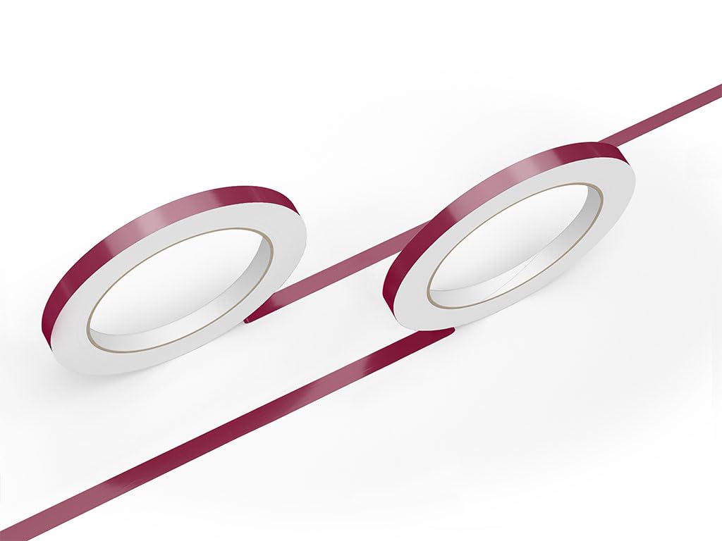 Rvinyl 3M Vinyl Pinstriping Tape Roll - Burgundy 1/2in x 150ft, Gloss Finish, UV Resistant Auto Decal Striping Sticker