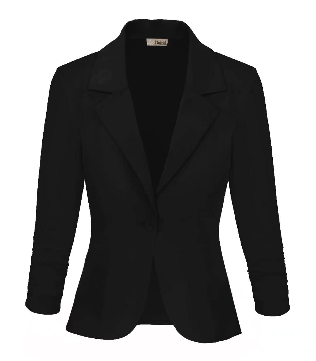 Womens Casual Work Office Blazer Jacket Jk1131 Black 2X