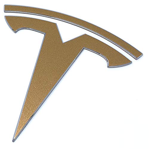 Custom Cut Graphics Logo Decal Wrap for Tesla Model Y, 4-pc Set, Gloss Gold, Vinyl