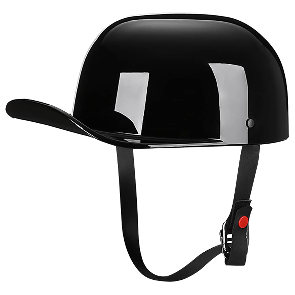 Yesmotor Baseball Style Cap Motorcycle Helmet Unisex-Adult - Dot Approved (Light Black,Xl)
