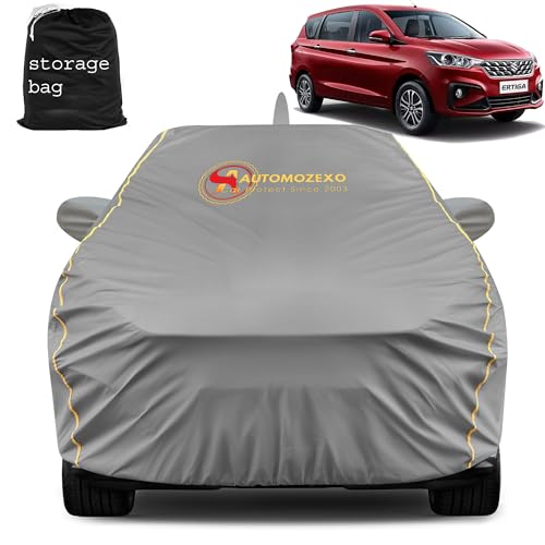 Automozexo Maruti Ertiga Waterproof Car Cover Compatible With All Models With Mirror & Antena Pocket Inner Cotton Layer Adjustab