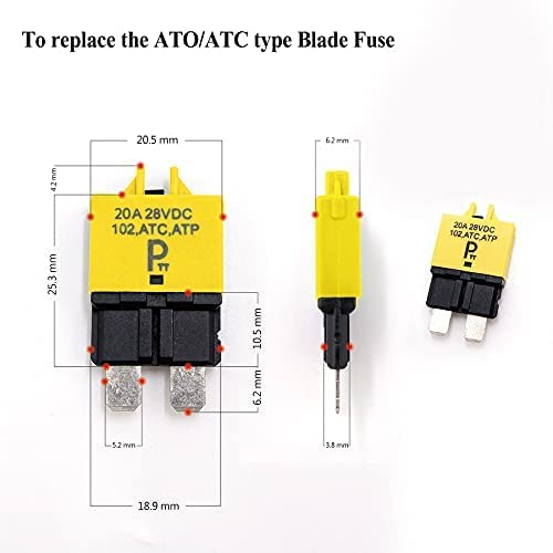 Parts Ptt Automotive Atc/Ato Circuit Breakers T3, Manual-Reset Thermal (20A, 3Pcs)