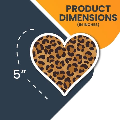 Magnet Me Up Leopard Print Heart Magnet Decal, 5 Inches, Heavy Duty Automotive Magnet For Car Truck Suv Or Any Other Magnetic Su