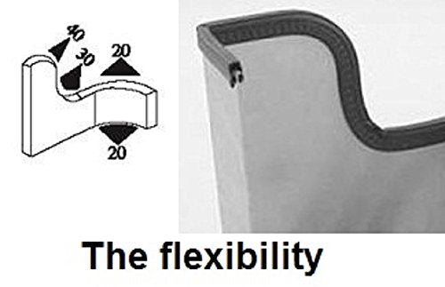 Seal Rubber Edge Trim Black - Large U Height 0.656'' - Width 21/32'' - Edge Thickness 5/32'' - Grip Range 3/64''-5/32'' - Length
