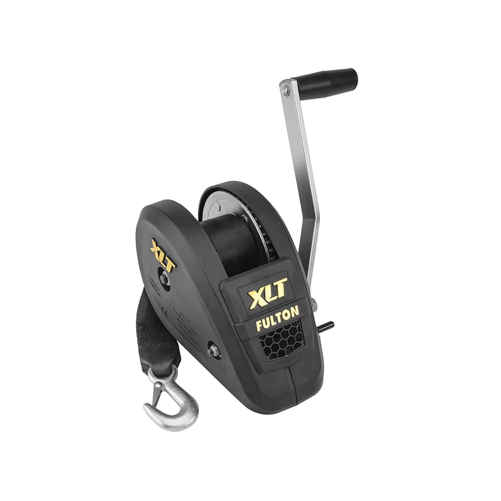 Fulton 142314 Xlt Single Speed Winch With 20' Strap And Cover - 1800 Lbs. Capacity, 1 Pack , Black