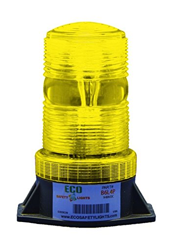 B6L4PT YELLOW 12-80V DC 3W LED 1/2 NPT PIPE MOUNT EMERGENCY WARNING LIGHT BEACON STROBE EFFECT 12V 24V 36V 48V 64V 72V