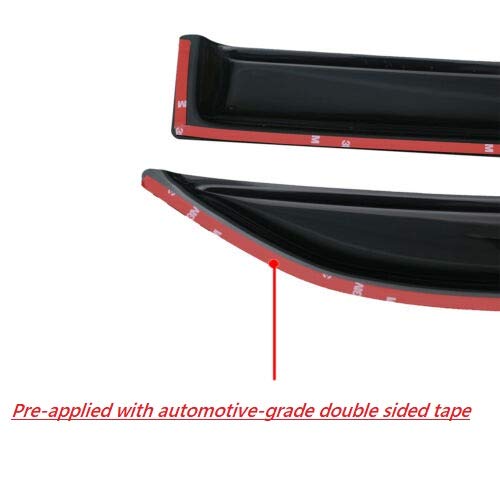 2018-2024 Tape-On Side Window Visor Deflectors For Nissan Kicks S Sv Sr Smoked Tinted Rain Guards 2019 2020 2021 2022 2023