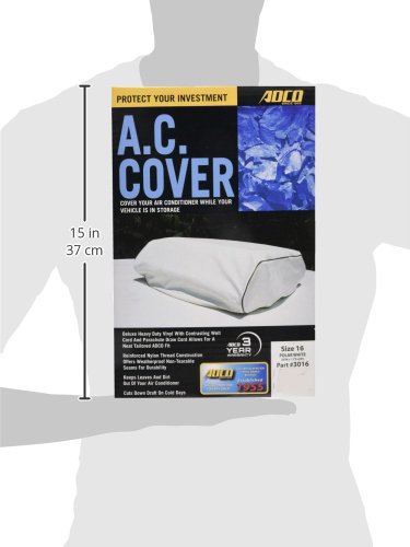 ADCO RV Air Conditioner Cover 3016, Size 16, White Vinyl Protection