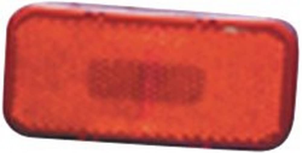 Fasteners Unlimited 003-58 12 V Red Rectangular Clearance Light with Rounded Corners