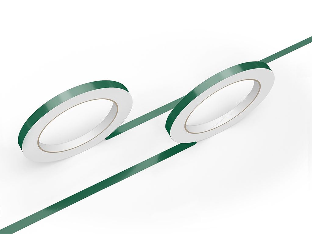 Rvinyl 3M Dark Green Vinyl Pinstriping Tape - 1/4in x 150ft Roll, Gloss Finish
