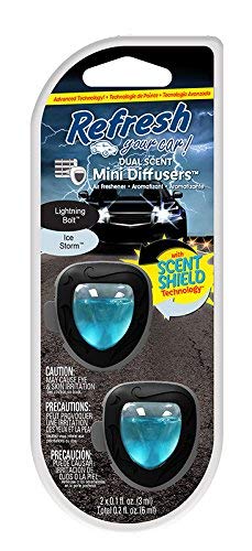 Refresh Your Car! E301451000 Dual Scent Mini Diffusers, Midnight Black/Ice Storm Scent