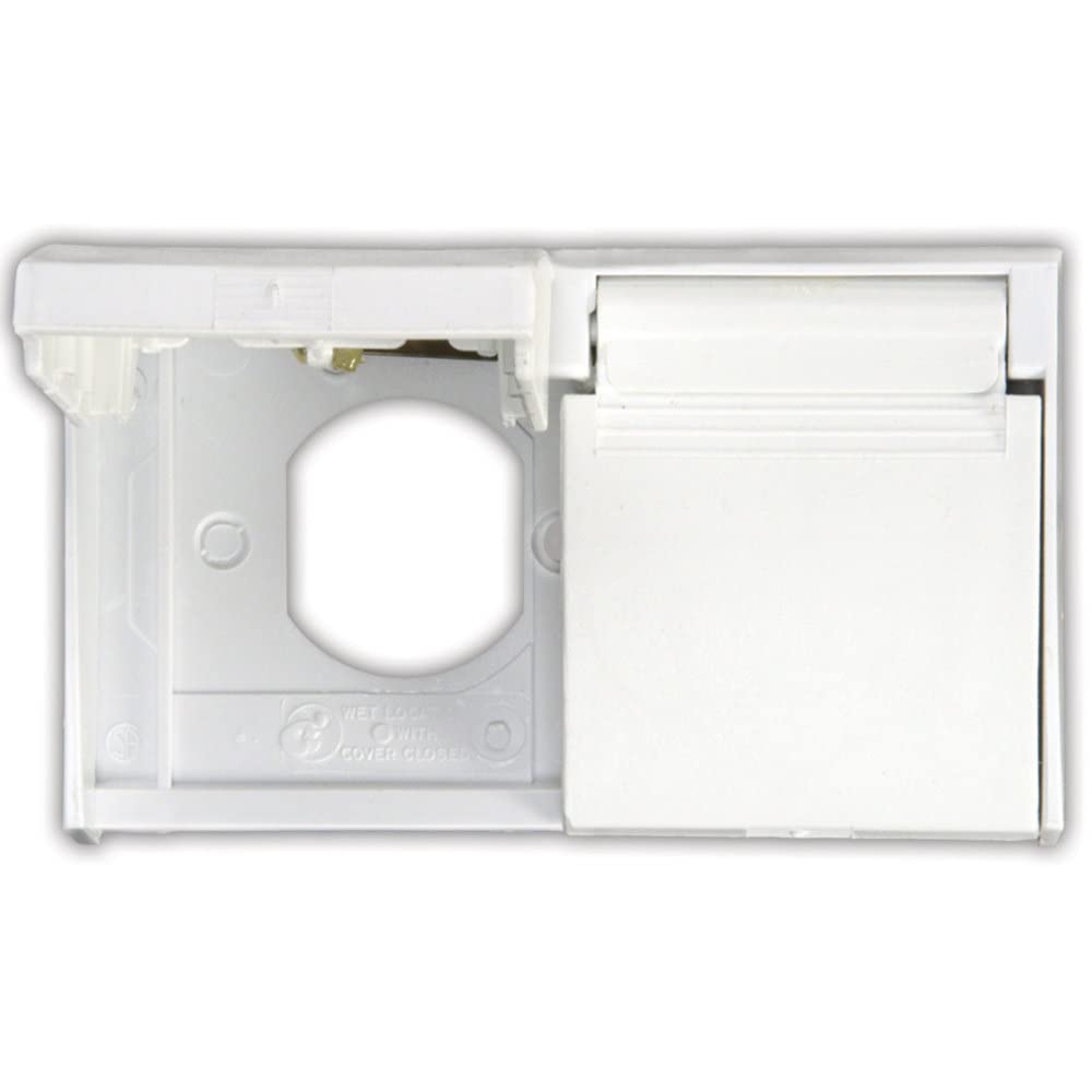 Jr Products 47505 Polar White Duplex Weatherproof Outlet Cover
