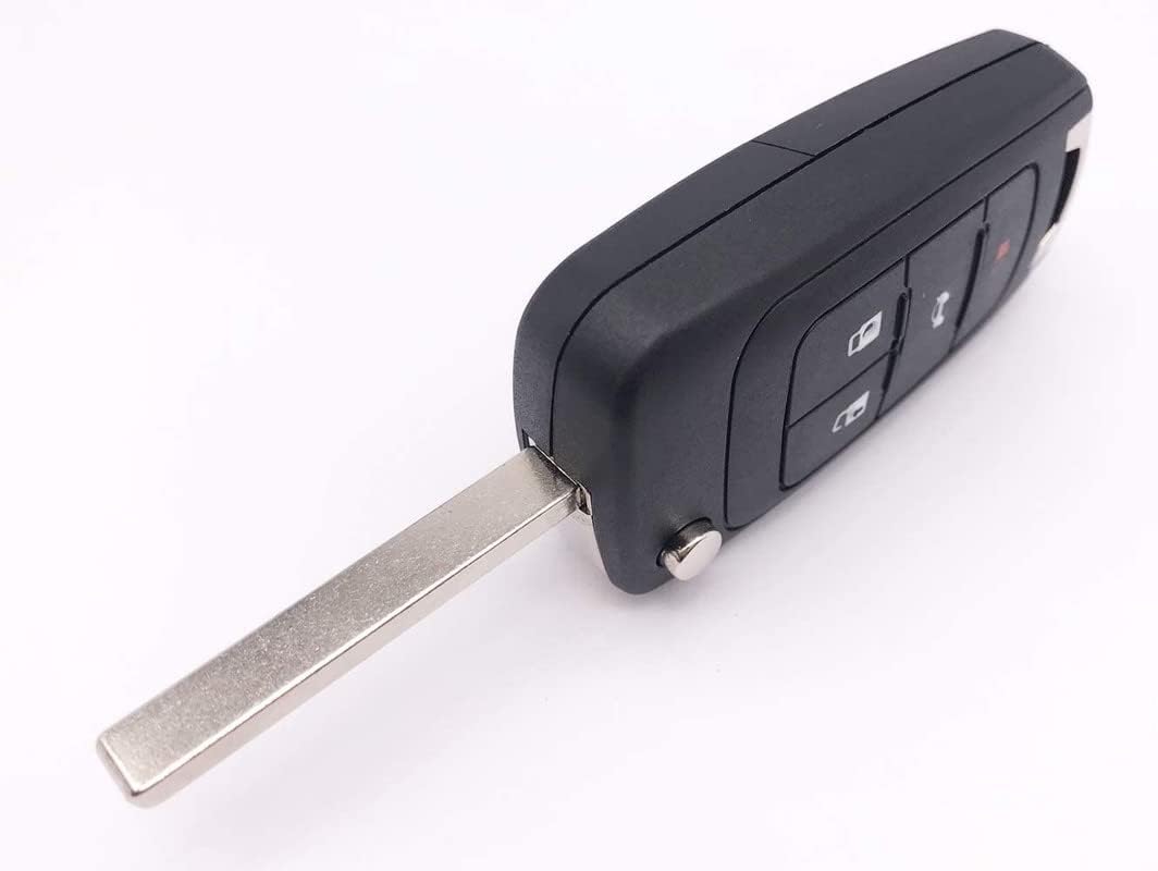 Horande Key Fob Cover Case for Chevy Cruze Malibu Camaro Equinox Sonic - Black Folding Flip Replacement Shell